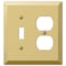 Amerelle Century Polished Brass 2 gang Stamped Steel Duplex/Toggle Wall Plate 1 pk 163TDBR - alternate 3